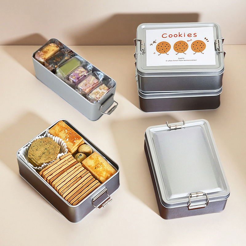 Tin Container Lid - Caixas retangulares de folha de flandres